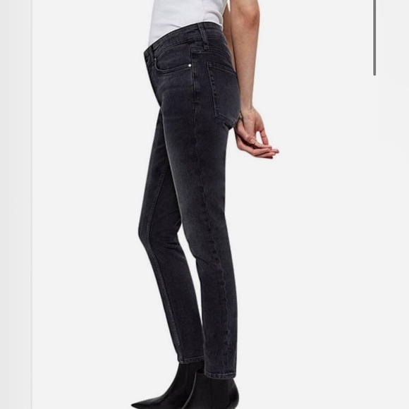 anine bing gabe mid rise ankle skinny washed black - Picture 2 of 6